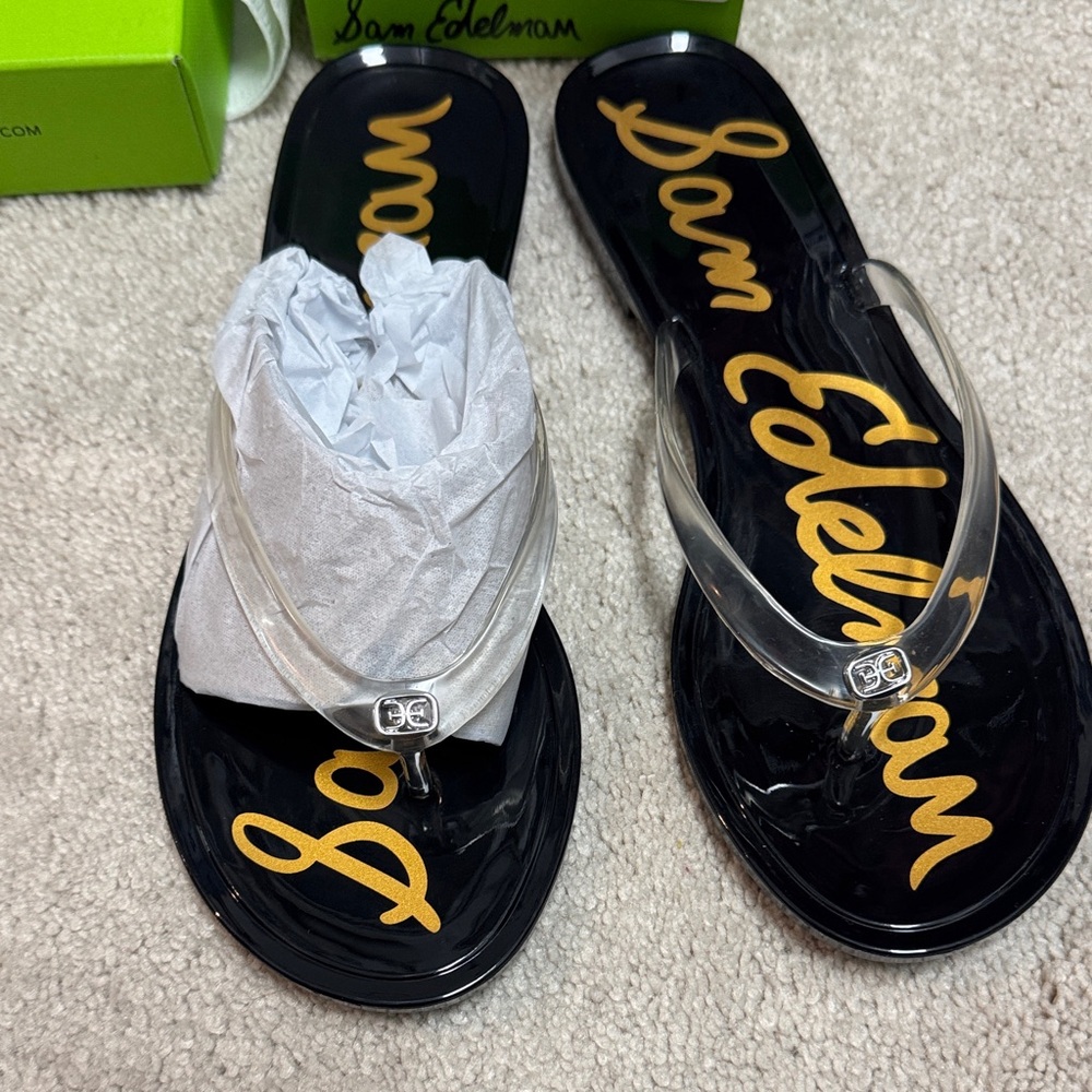 Sam Edelman Black and Clear Jelly Sandals - Picture 2 of 3